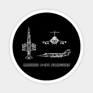 Lockheed F-104 Starfighter (white) Magnet